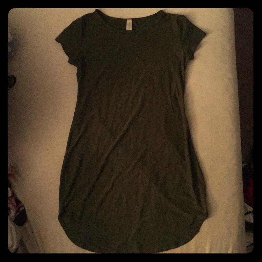 Army Green Keen Length Dress